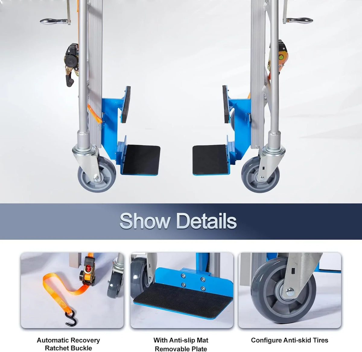 Furniture and crates handling vehicles, mechanical equipment moving carts (with a 1210-pound carrying capacity), used for safe handling of cabinets, furniture and crates