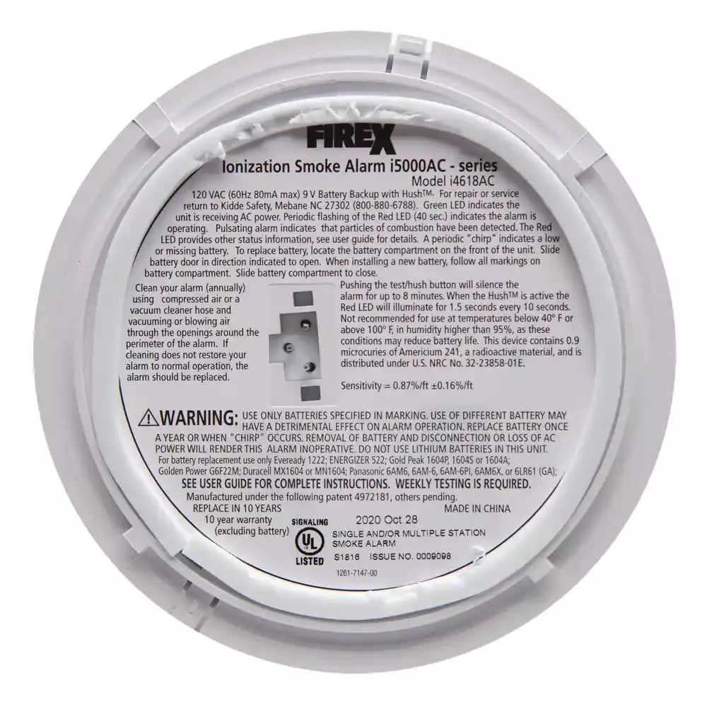 Firex 4 Pack Hardwired Smoke Detector with Ionization Sensor
