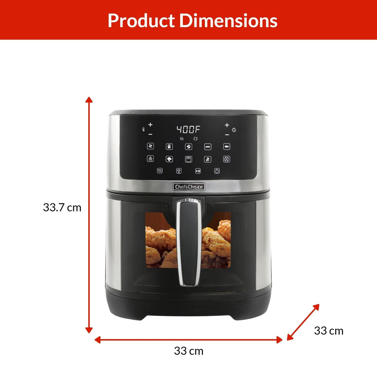 Chef'sChoice Air Fryer with LED Touchscreen Display, 7-qt