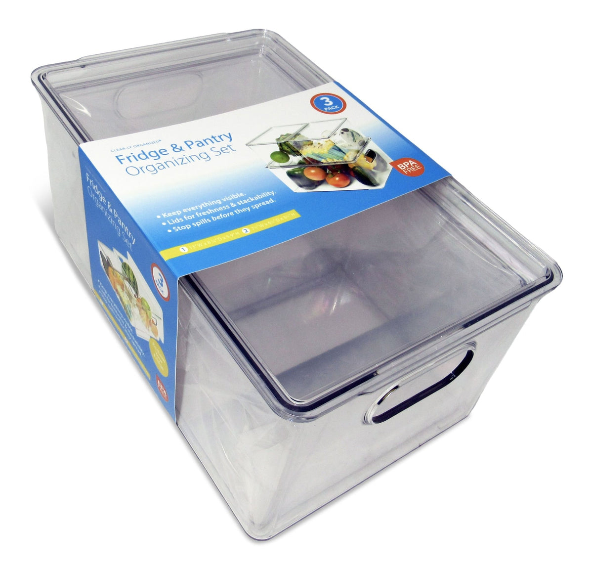 Dial Clear Storage Bin Set, 3-pc