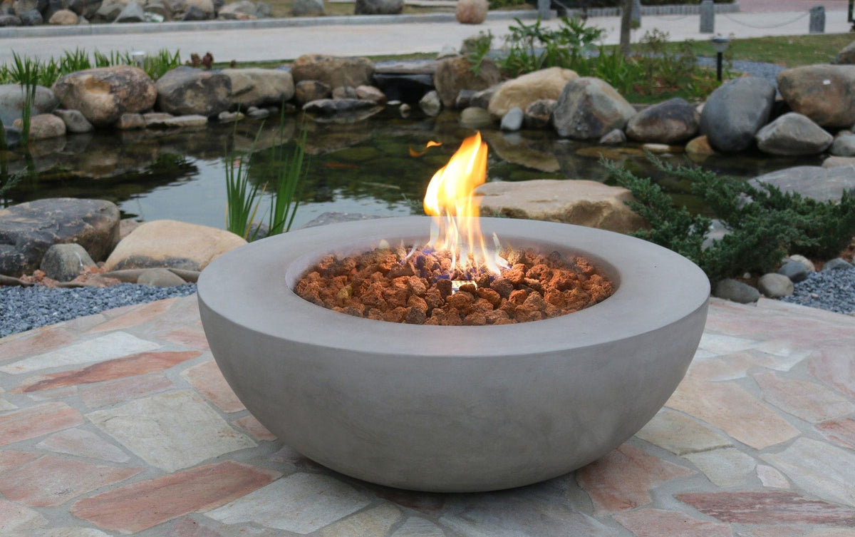 Elementi Lunar Bowl Liquid Propane, Light Grey