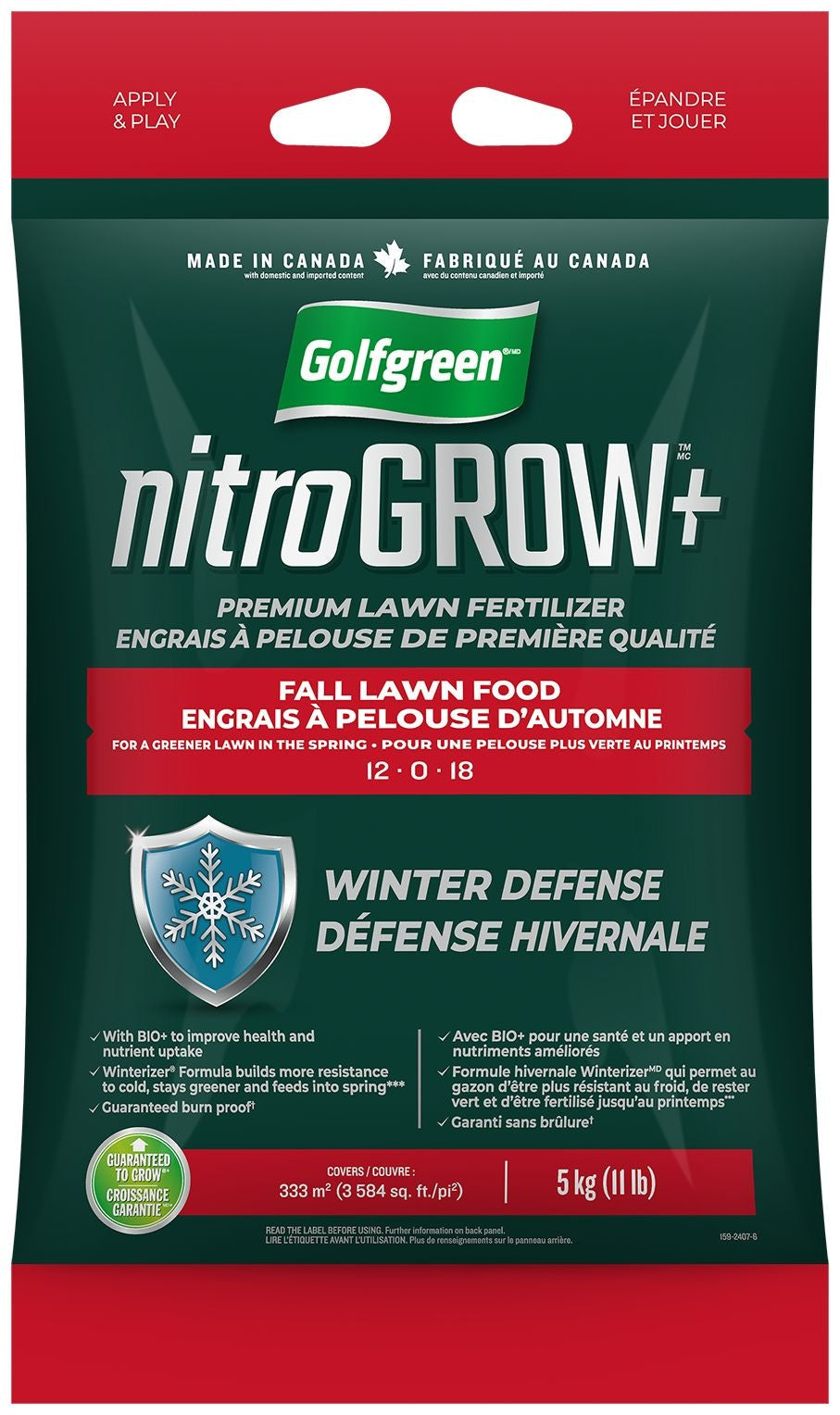 Golfgreen Nitrogrow+ Fall Lawn Food, 12-0-18, 5-kg