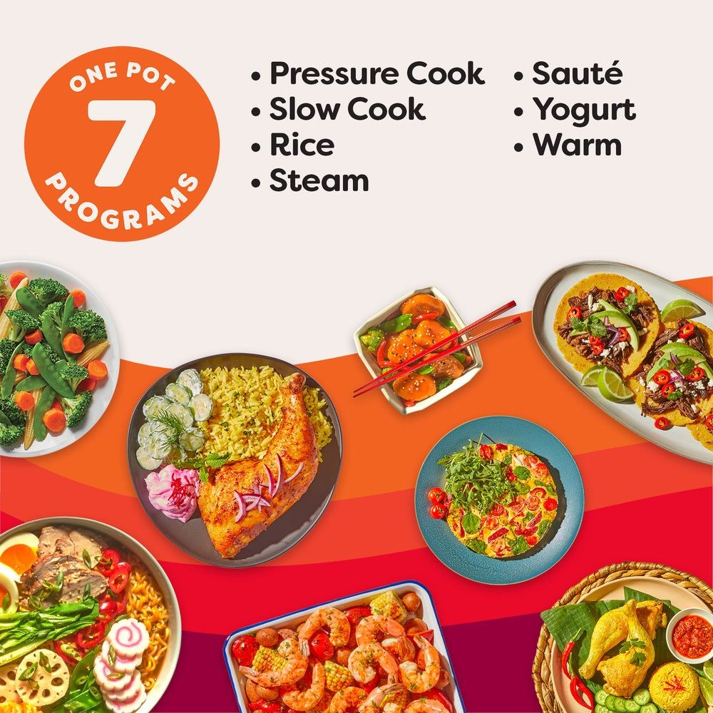Instant Pot Wide Base Pressure Cooker with Easy Release, 7.5-qt