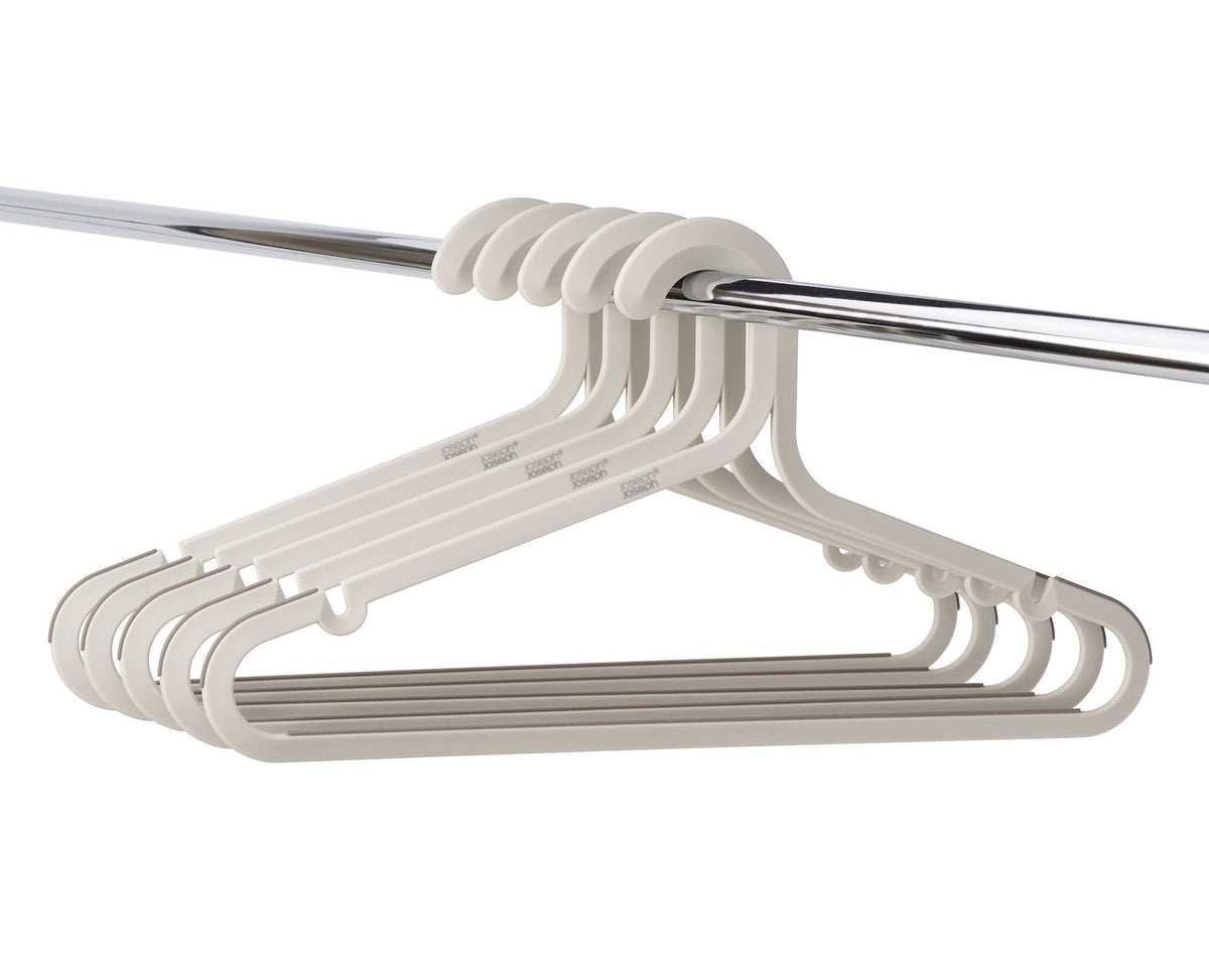 Joseph & Joseph Orderly Anti-Tangle Anti-Slip Garment Hangers, Ecru, 5-pk