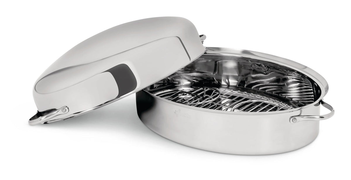Lagostina 18/10 Stainless Steel Roaster with Removable Rack, 43 x 33cm