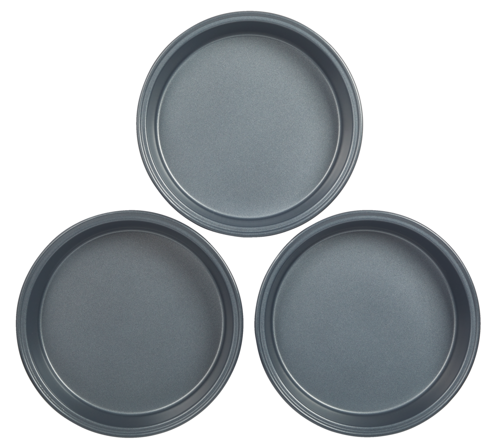 MASTER Chef Non-Stick Round Cake Pans, 8-in, 3-pc