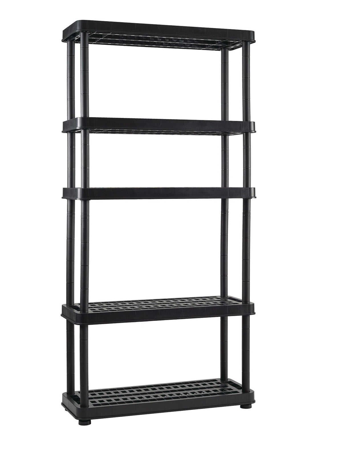 Mastercraft Adjustable 5-Shelf Resin/ Plastic Storage Rack/ Shelving Unit, 36 x 14 x 72-in