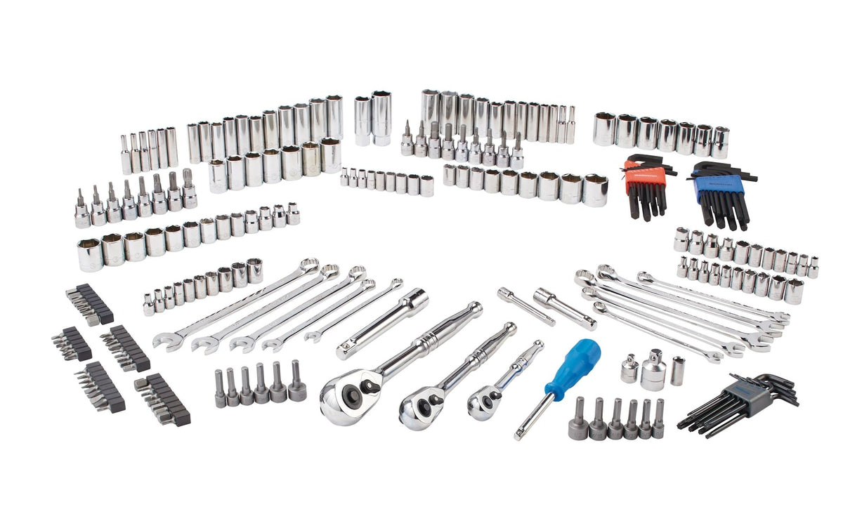 Mastercraft Socket Set, 233-pc, SAE / Metric, Nickel-Chrome Plating
