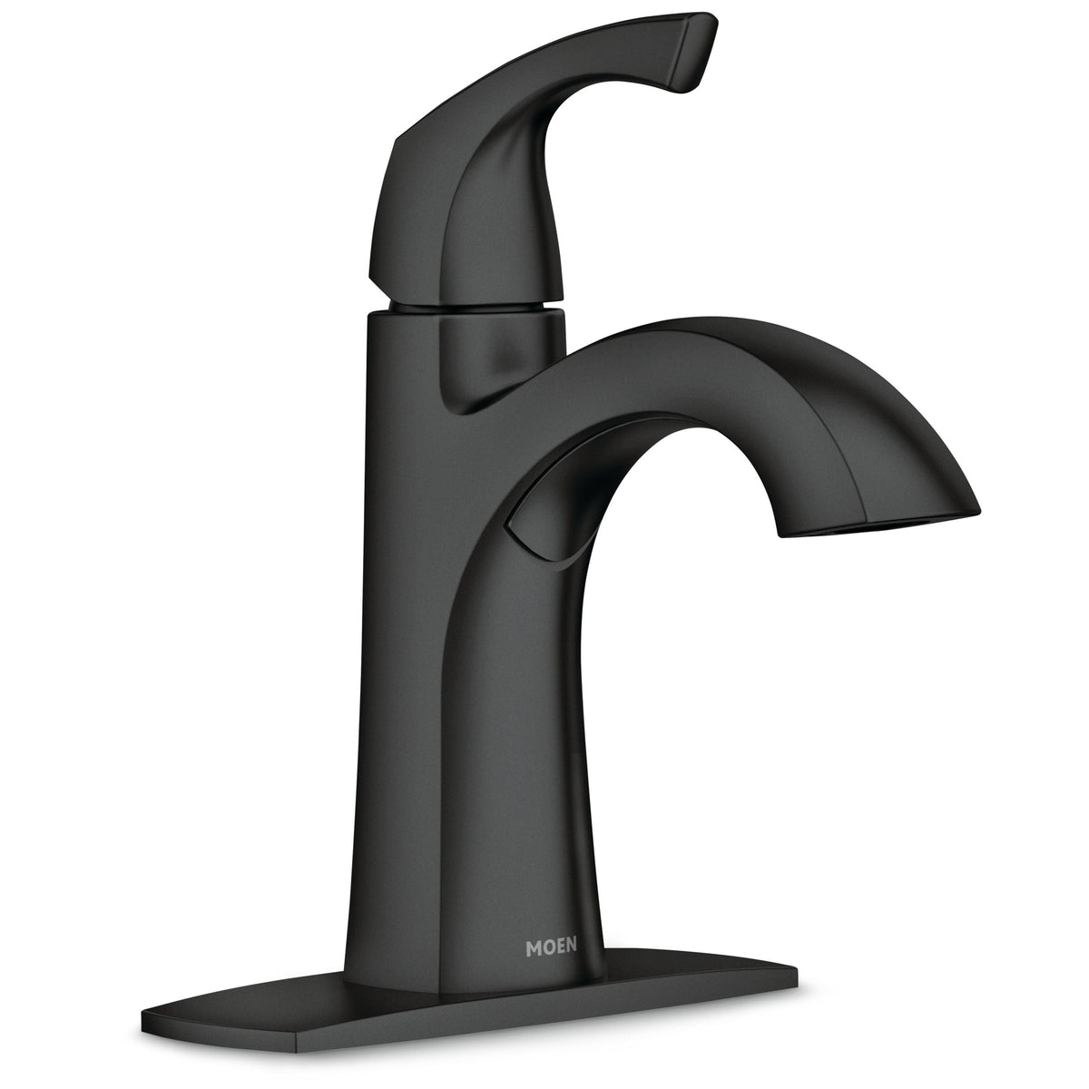 Moen Lindor Single Handle Bathroom Faucet, Meets EPA WaterSense Criteria, Matte Black