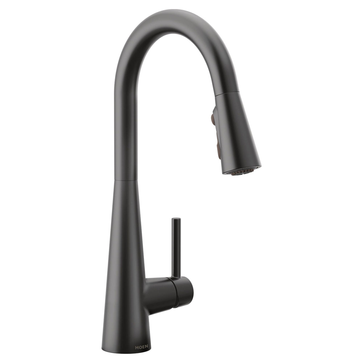 Moen Sleek Single Handle High Arc Pull Down Sprayer Kitchen Faucet with Power Boost, Matte Black