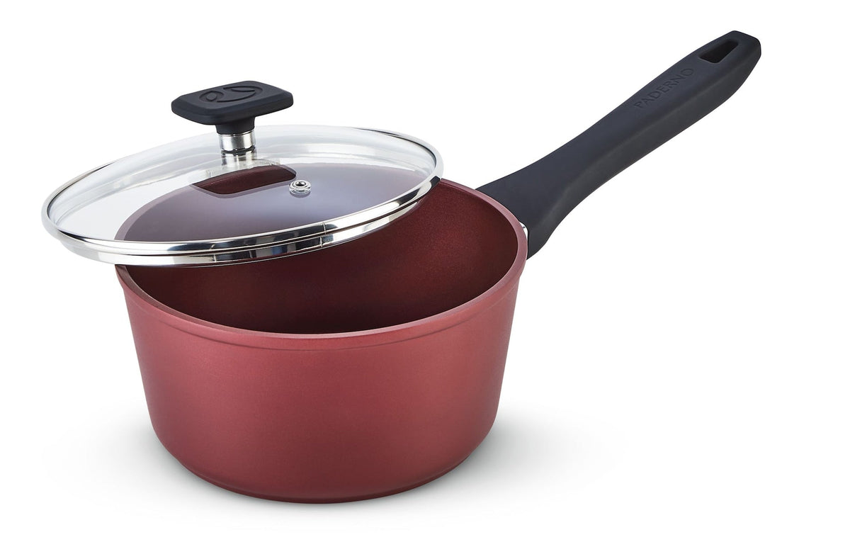 PADERNO Classic Saucepan, PFOA-Free, Non-Stick, Maroon