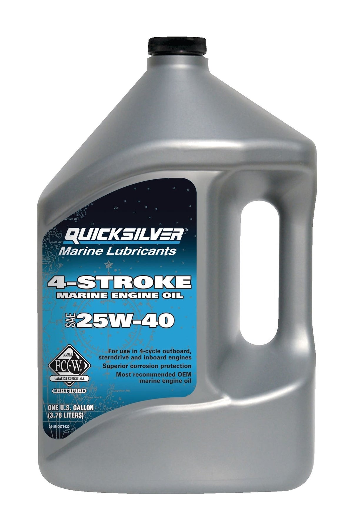Quicksilver 4-Stroke Marine Engine Oil 25W40, 3.78-L