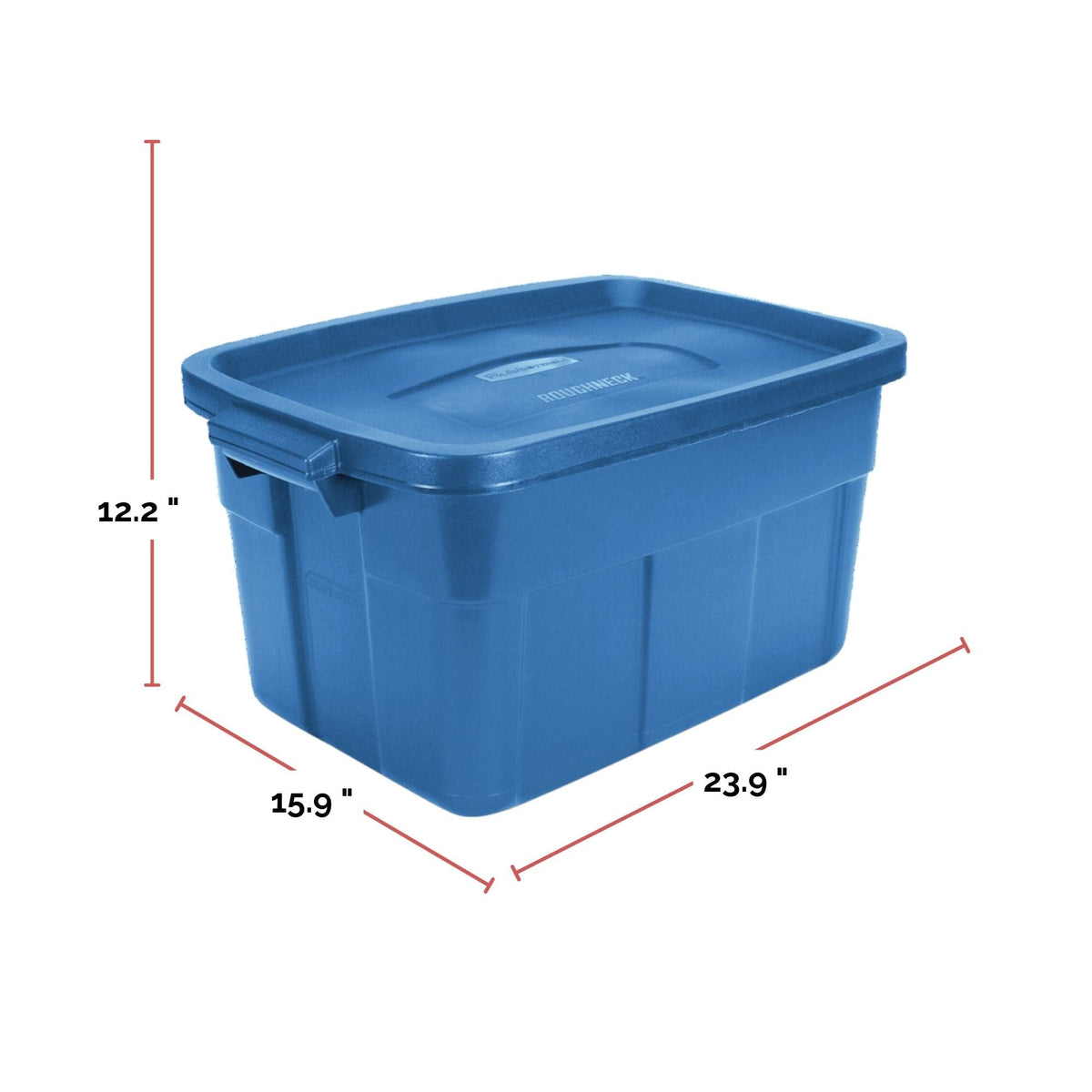 Rubbermaid Roughneck Stackable Storage Box with Lid, 53-L, Blue