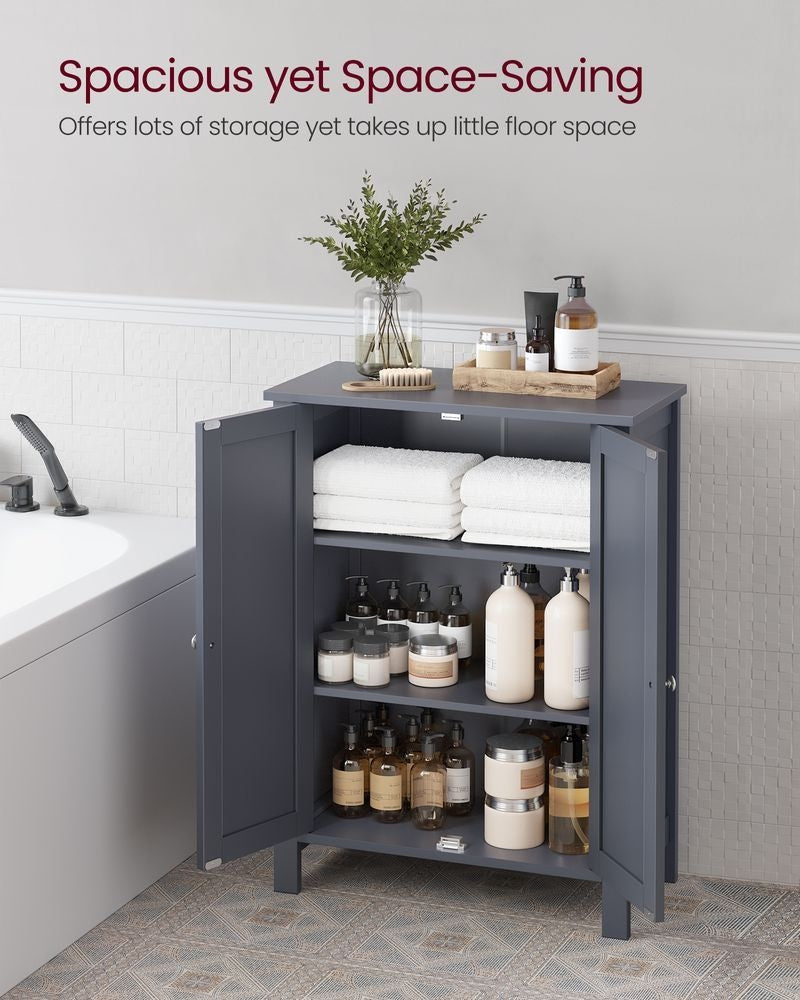Songmics Home Dove Grey Floor Cabinet with 2 Adjustable Shelves