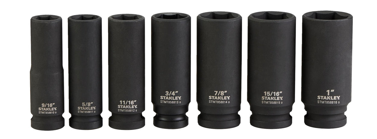 Stanley Pro 1/2-in Impact Socket Set, SAE, 7-pc