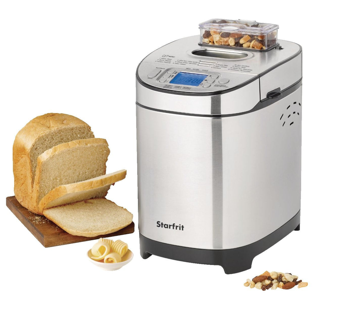 Starfrit Digital Display Breadmaker, Stainless Steel, 2-lb