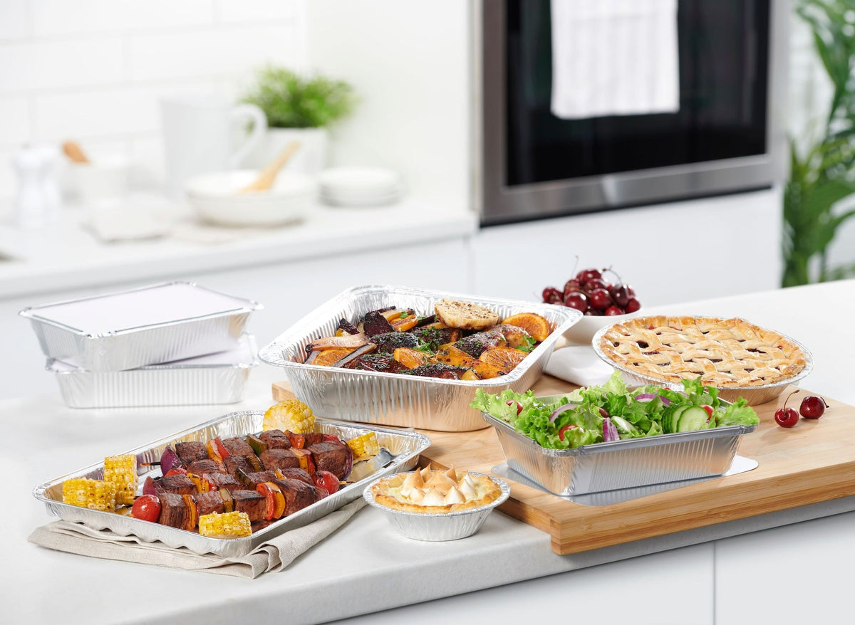Starfrit Disposable Freezer Safe Aluminum Lasagna Pan, 5-pk