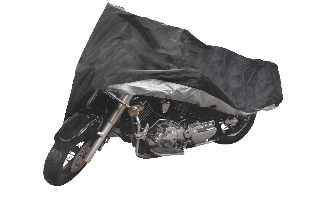 Tripel Premium Polyester Motorcycle Cover, Black, Medium