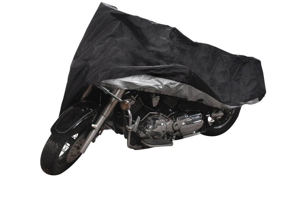 Tripel Premium Polyester Motorcycle Cover, Black, Medium