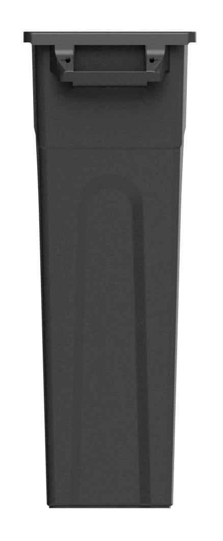 United Solutions Plastic Tall Slim Rectangular Garbage Can, Black, 87-L