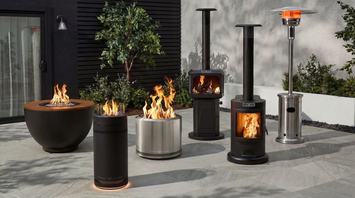 Vermont Castings LP Gas Fire Column with LED Glow Ring