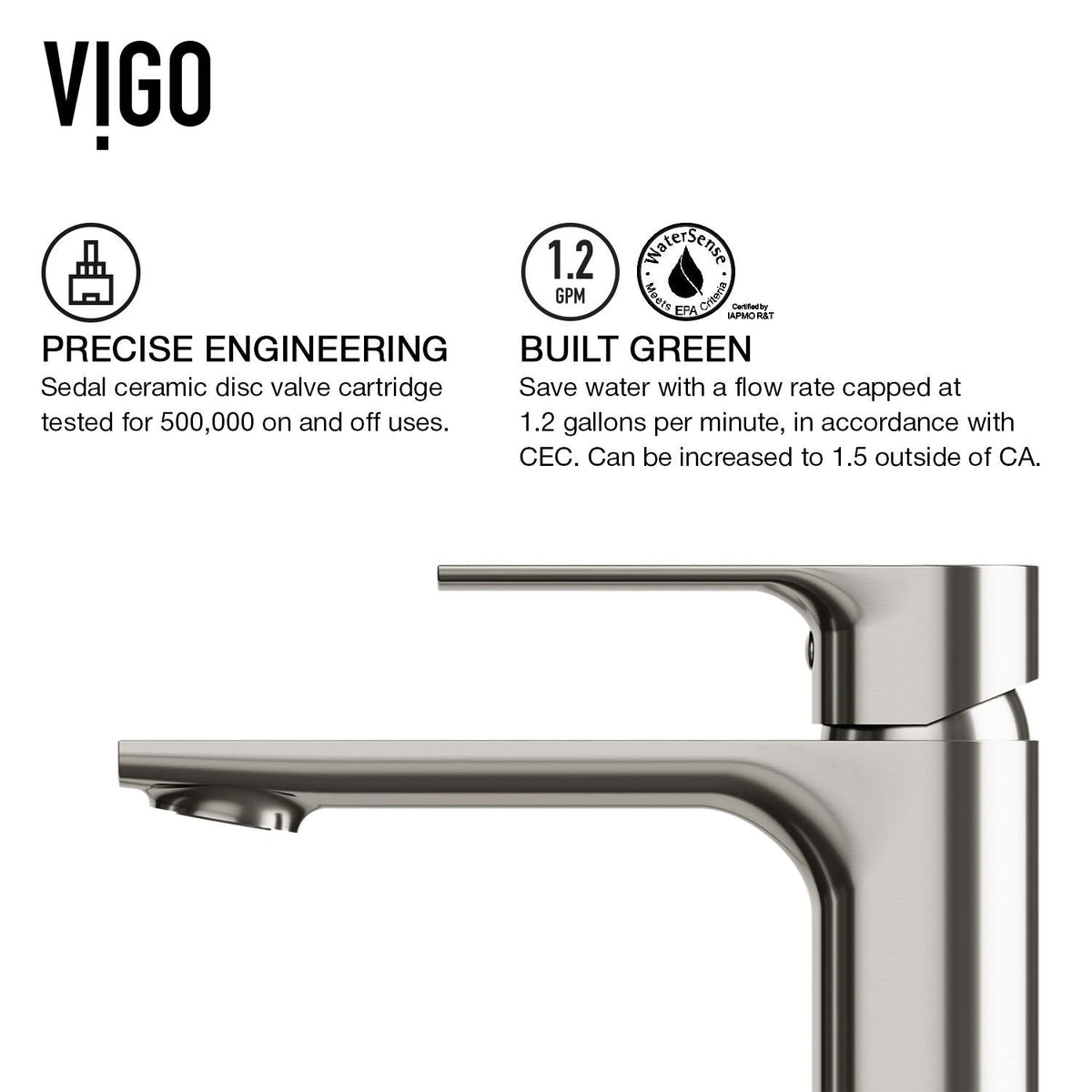 VIGO Davidson Single Handle Single Hole Bathroom Sink Faucet, WaterSense Certified, Brushed Nickel