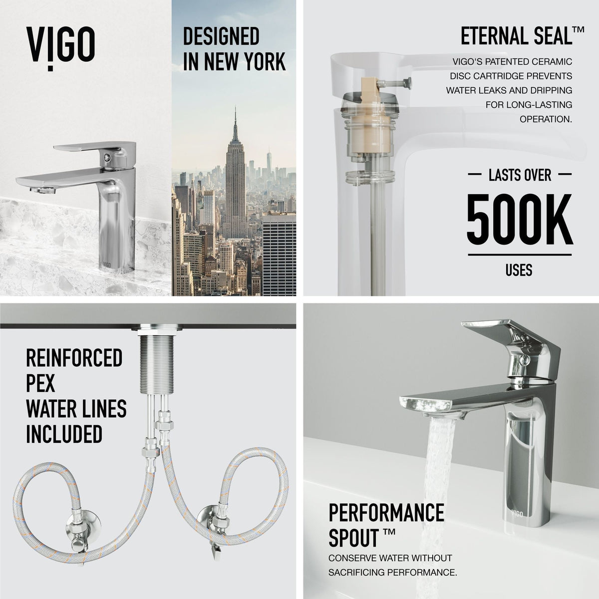 VIGO Davidson Single Handle Single Hole Bathroom Sink Faucet, WaterSense Certified, Chrome