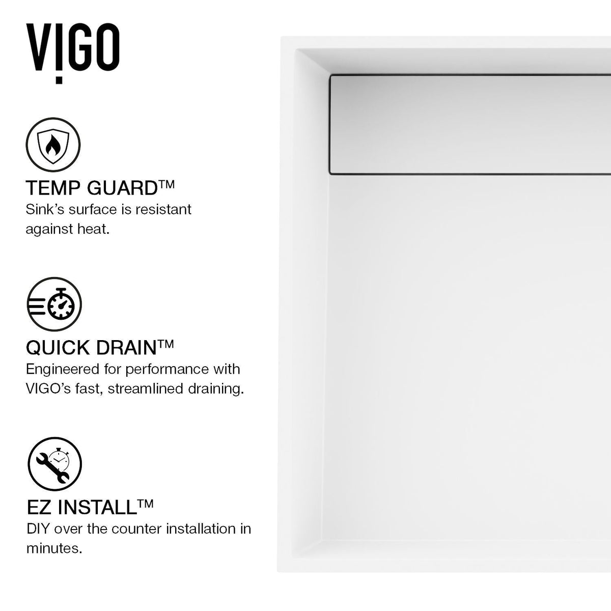 VIGO Montauk MatteStone White Bathroom Sink/Basin Set with Niko Faucet and Rectangular Composite Vessel