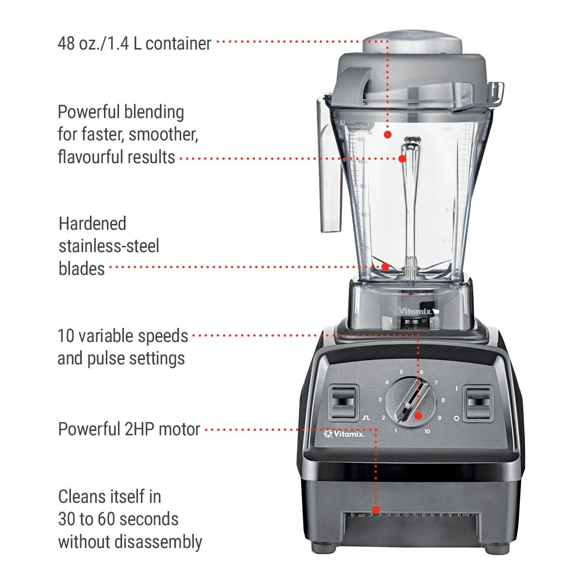 Vitamix Explorian E310 Blender with 10 Speeds, Black