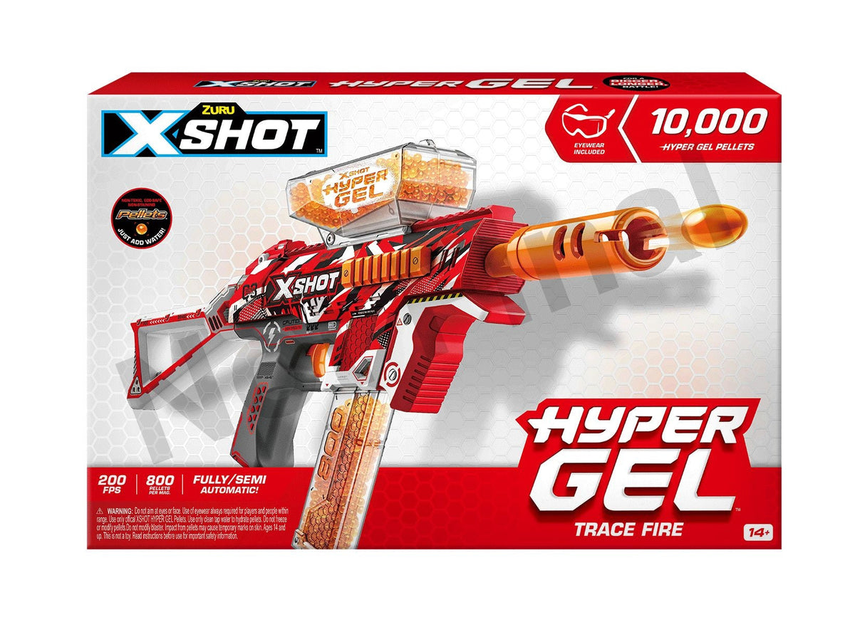 XSHOT Hyper Gel Trace Fire Blaster with 10,000 Gel Pellets