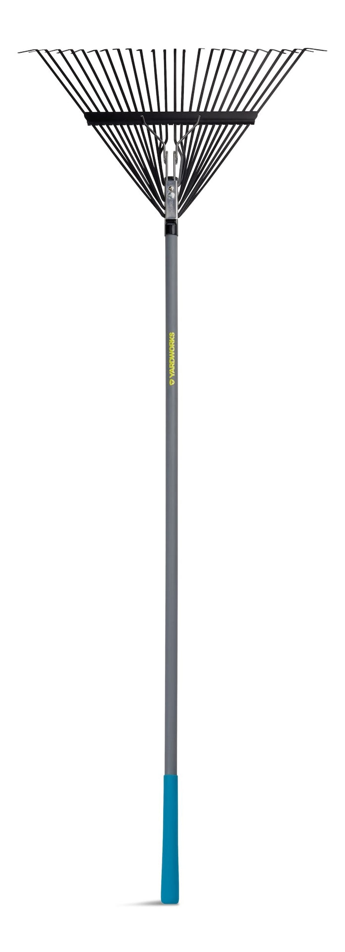 Yardworks 24-Tine Metal Leaf Rake with Fibreglass Shaft, 24-in