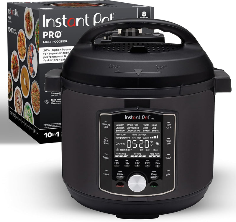 10-in-1 Pressure Cooker, Slow Cooker, Rice/Grain Cooker, Steamer, Sauté, Sous Vide, Yogurt Maker, Sterilizer, and Warmer, Includes App With Over 800 Recipes, Black N4