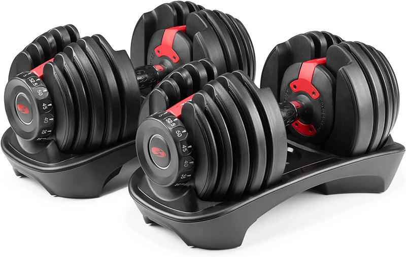 Bowflex SelectTech 552 Adjustable Dumbbells Pair, 5-52.5 lbs, Space-Saving Home Gym Equipment H0