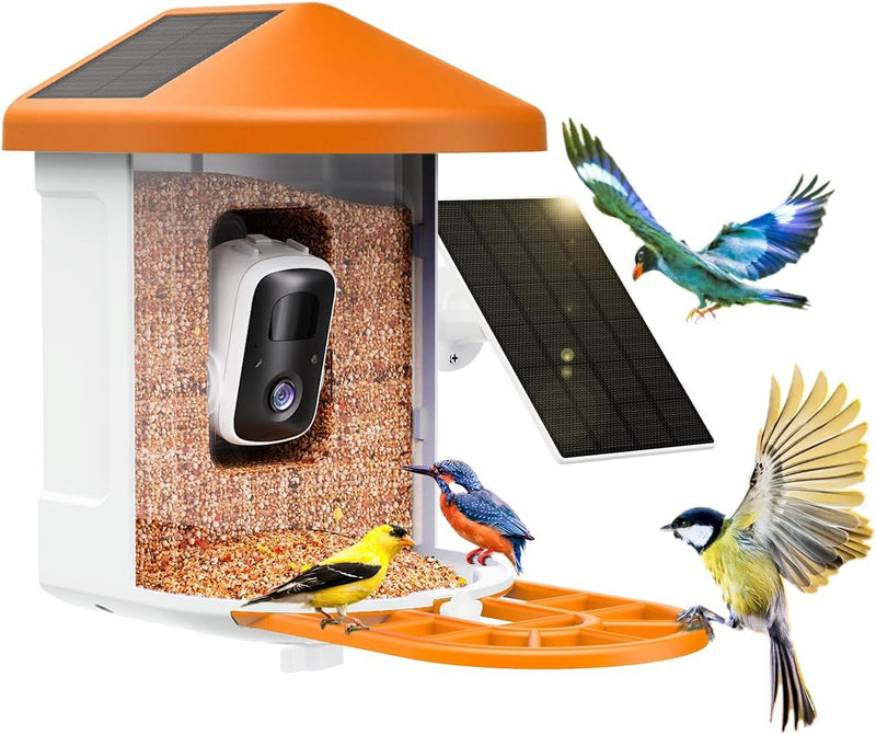 Bird Feeder with Camera with AI Identify Birds Species Solar Panel, Smart Bird House with Cam, 2K Live View, Instant Arrival Alerts P3