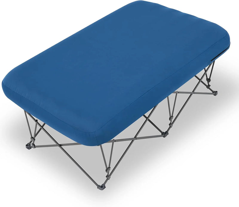 Foldable camping bed, equipped with an inflatable mattress and a portable bag, suitable for outdoor trips, camping, and beach vacations (excluding the inflatable pump) P4
