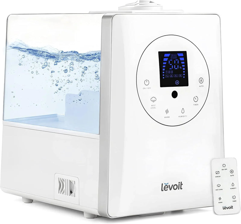 Intelligent evaporative humidifier, suitable for the entire home, with a coverage area of up to 3000 square feet, a capacity of 6 gallons, capable of continuous use for 72 hours, equipped with high-quality filters, featuring a dry mode, equipped with M2