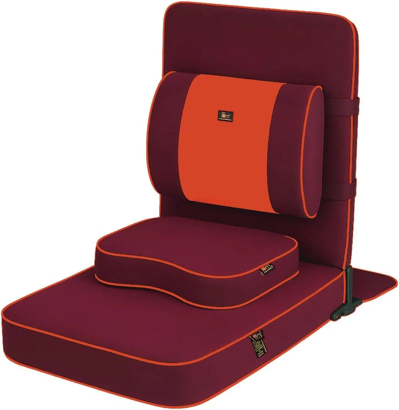 Ground chair, with backrest support | Adult yoga chair | Portable folding chair | Yoga chair with cushion and meditation pad | Black | 24x22 inches B7
