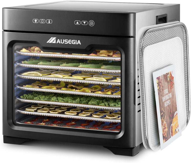 Commercial Large 12 Trays Food Dehydrator, Usable Area up to 22.67ft², 1200W Full Stainless Steel Dryer Machine, up to 190℉ Temperature, for Meat, Fruit, Veggies, Beef, Herbs, Pet Foods F7
