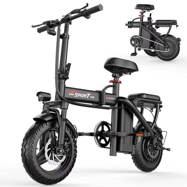 14 in Electric Bike with Dual Front Suspension 500W Folding Ebike, Up to 25Miles 20MPH, 48V Removable Lithium-Battery, 14 in Foldable Commuting... L4