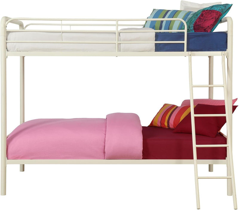 DHP Dusty Twin Over Full Metal Bunk Bed, Off White A7