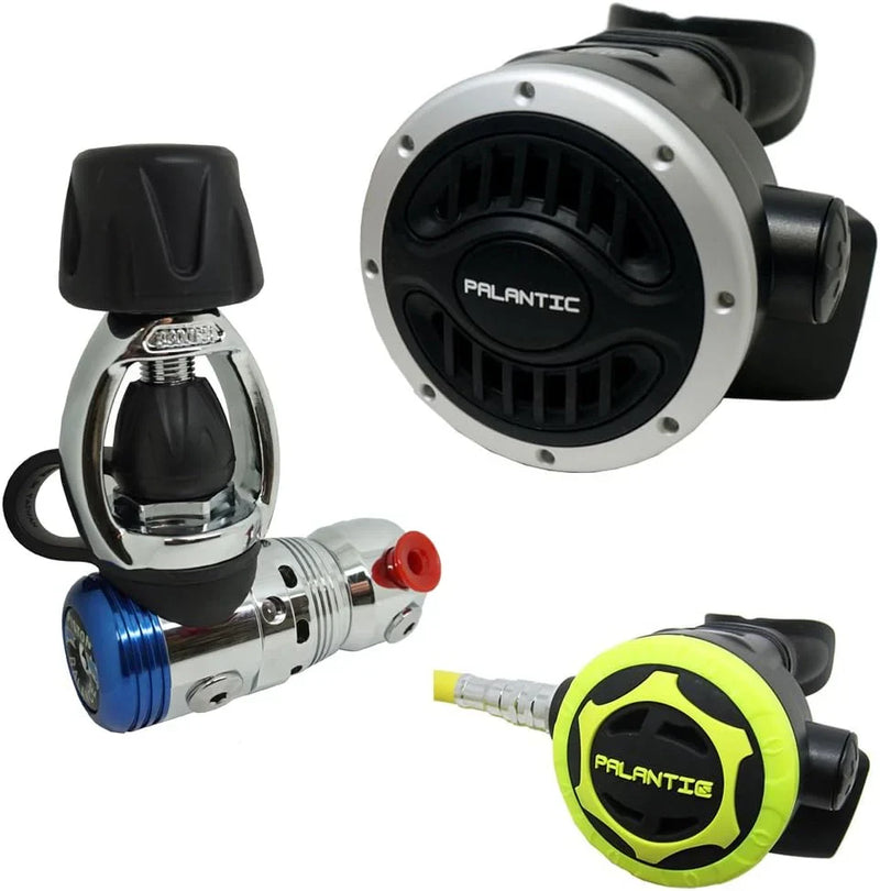 Yoke Regulator & Octopus Combo for Scuba Diving | High-Performance Over-Balanced Regulator, Silicone Mouthpiece, 27" Hose, Large Purge Button, 36" Yellow Octopus Hose S3
