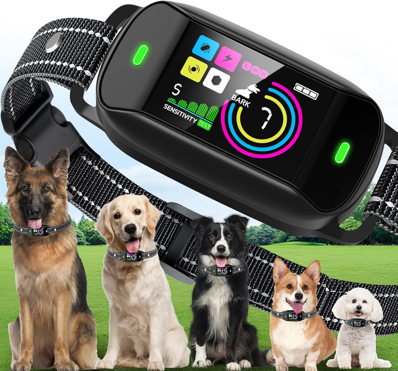 Smart Dog Bark Collar, Anti Barking Training Collar with 4 Training Modes, 5 Adjustable Sensitivity Levels, Waterproof and Magnetic Charging, Smart Bark Collar for Large Medium Small Dogs (Black) X7