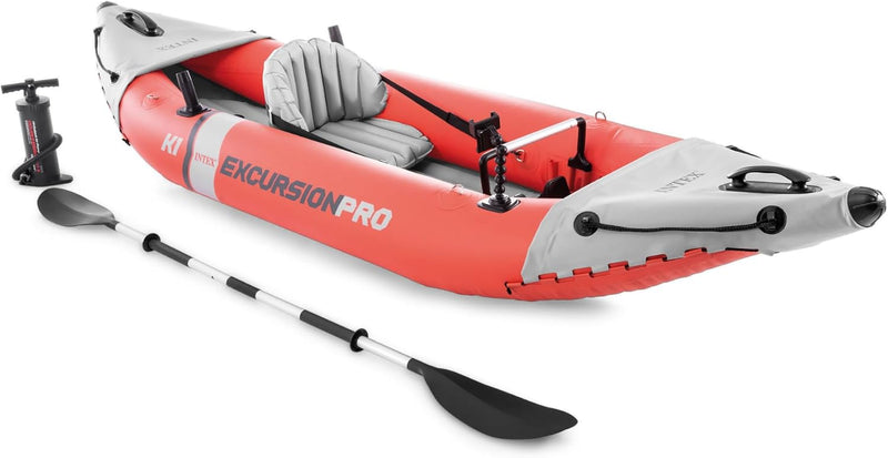 Excursion Pro Inflatable Kayak Set and Accessory Kit, Air Pump, and Carry Bag for Lakes and Rivers D5