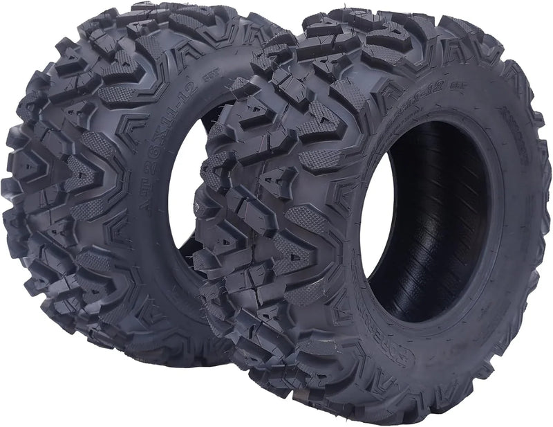 26x12x12 Atv Tires, Set of 2 Atv Tires 26x12-12 6PR, All Terrain Atv/Utv Off-Road Tires, Black D6