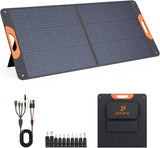 200 Watt Portable Solar Panel for Power Station,RV Essentials,200W 20V Foldable Solar Charger with Solar Cable,23.5% High Efficiency IP67 Waterproof 4 Kickstands for Camping RV Road Trip