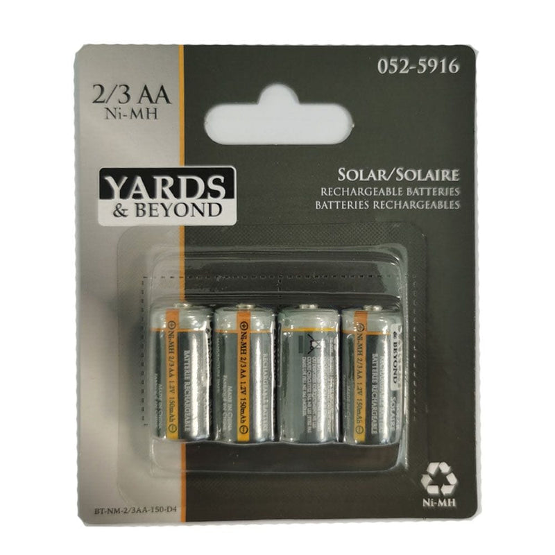 150mAh 2/3 AA Solar Rechargeable Batteries, 4-pk N5