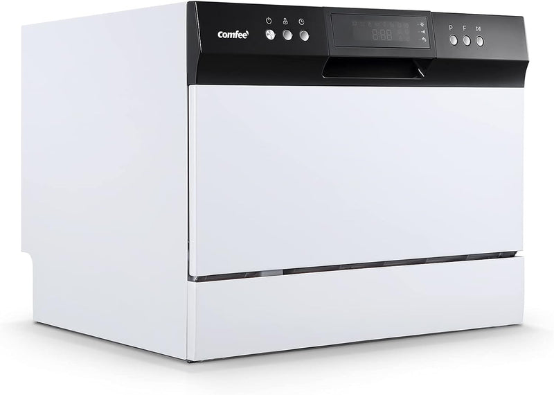 Desktop dishwasher, Energy Star portable dishwasher, 6 dish settings, small dishwasher with 8 washing programs, high-speed operation, baby care, energy-saving and glass material, dormitory dishwasher, RV and apartment dishwasher T2