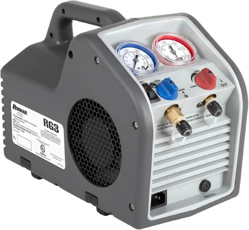 (Portable Refrigerant Recovery Machine – 115V, 60Hz, for Both Liquid and Vapor Refrigerant, White-Robinair V4