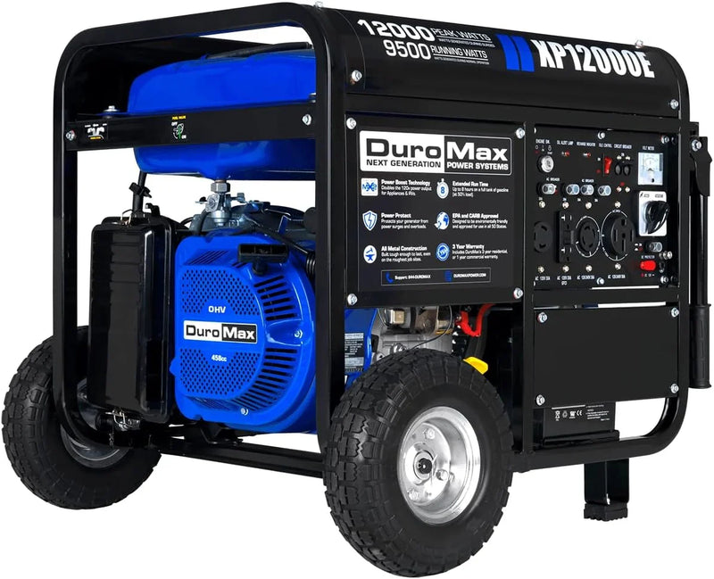 13,000-Watt Dual Fuel Portable Generator - Gas & Propane, Electric Start, Whole Home Backup Power, Transfer Switch Ready, RV & Emergency Ready H9