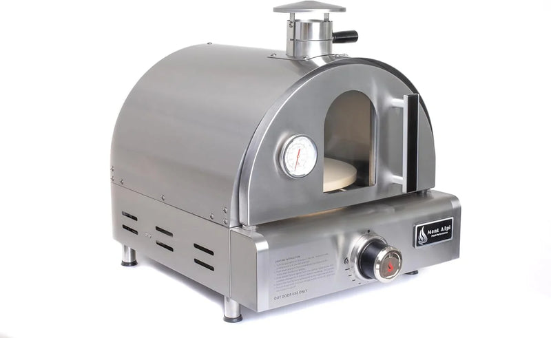 MAPZ-SS 12000 BTU Multi-Fuel Countertop Table Top Stainless Steel Portable Outdoor Cooking Kitchen Backyard Propane Gas Pizza Making Baking Oven Roasting Grill - Pizza Stone Included X8